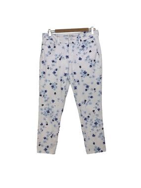 GAP Khakis crop ankle pants slim city white and blue liberty floral chino Pixi 8